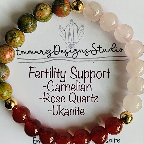 NWT 💕 Fertility Support Healing Energy Power Gemstone Crystal Bracelet 💖 8mm - Picture 3 of 7